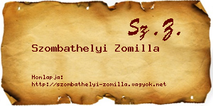 Szombathelyi Zomilla névjegykártya
